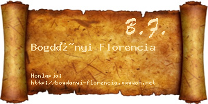Bogdányi Florencia névjegykártya